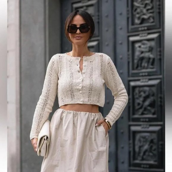 ZARA RUSTIC KNIT CARDIGAN - Picture 5 of 5